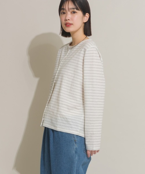 OMNES（オムネス）の「接触冷感クルーネック長袖カーディガン（カーディガン/ボレロ・レディース・グレー系その他/ブラウン/レッド/ダークグレー/ミント/イエロー・FREE）」の13枚目の写真