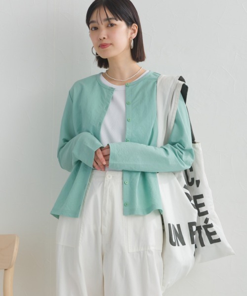 OMNES（オムネス）の「接触冷感クルーネック長袖カーディガン（カーディガン/ボレロ・レディース・グレー系その他/ブラウン/レッド/ダークグレー/ミント/イエロー・FREE）」の22枚目の写真