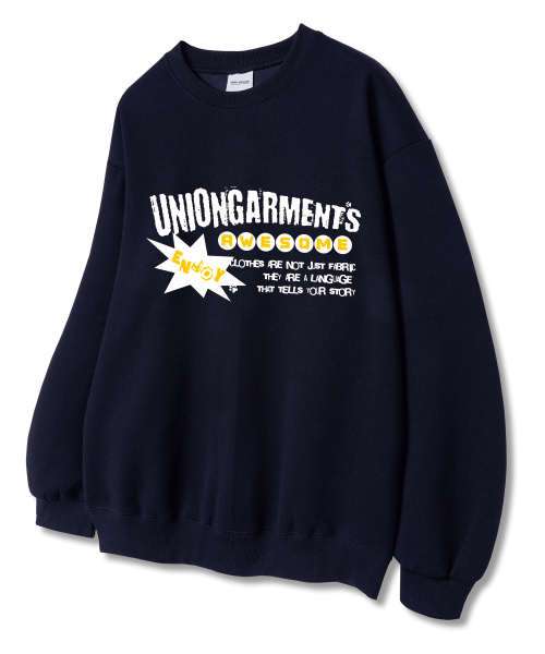 Union Garments(ユニオンガーメンツ)の「イレディア 裏毛 スウェットシャツ ネイビー(スウェット・レディース・その他・L/XL/XXL)」の1枚目の写真