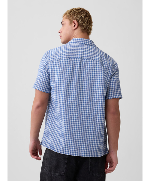 GAP(ギャップ)の「スタンダードフィット クリンクルコットン バケーションシャツ(シャツ/ブラウス・メンズ・ピンク/ブルー・XS/XL/L/M/S)」の3枚目の写真
