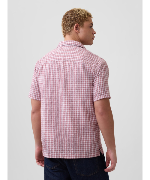 GAP(ギャップ)の「スタンダードフィット クリンクルコットン バケーションシャツ(シャツ/ブラウス・メンズ・ピンク/ブルー・XS/XL/L/M/S)」の4枚目の写真
