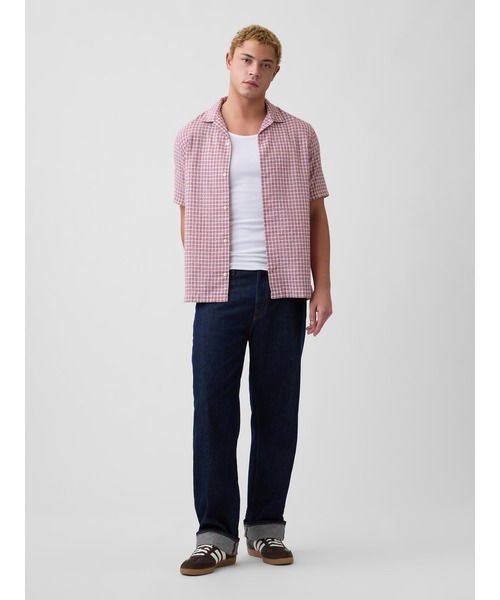 GAP(ギャップ)の「スタンダードフィット クリンクルコットン バケーションシャツ(シャツ/ブラウス・メンズ・ピンク/ブルー・XS/XL/L/M/S)」の9枚目の写真