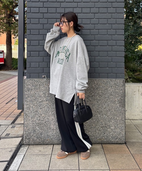 ISOOK(アイスー)の「【ISOOK / アイスー】配色ラインワイドパンツ / トラックパンツ ジャージ ビッグシルエット ドロスト ZOZOTOWN限定(スウェットパンツ・レディース・グレー/ブラック/ベージュ・FREE)」の19枚目の写真