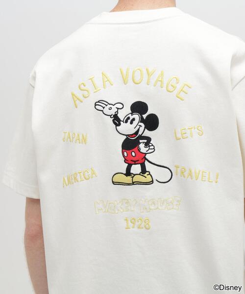 AVIREX(アヴィレックス)の「《Disney Collection》EMBROIDERY T-SHIRT / MICKEY MOUSE / AVIREX / アヴィレックス(Tシャツ/カットソー・メンズ・ネイビー/キナリ・X-LARGE/MEDIUM/XX-LARGE/LARGE)」の4枚目の写真