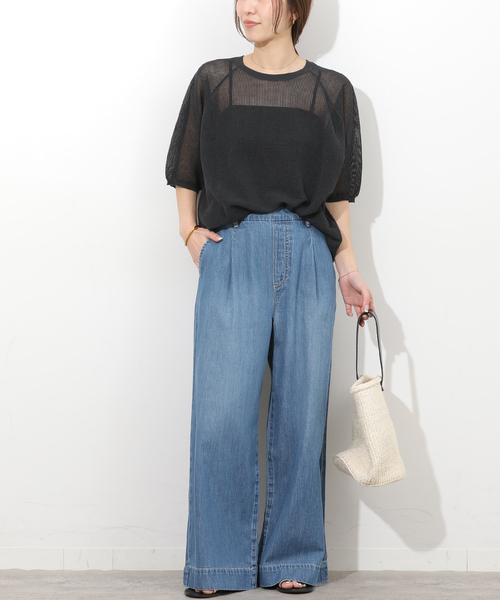 JOURNAL STANDARD relume（ジャーナルスタンダード　レリューム）の「リラックスイージーワイドデニム（デニムパンツ・レディース・サックスブルー/ブルー系その他・38/36）」の4枚目の写真