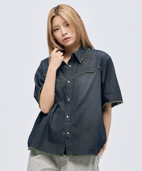 Buyer’s Select / Stazz Design полутонированная деним-футболка с коротким рукавом
