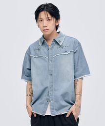 Buyer's Select/ スタッズデザイン半袖デニムシャツ