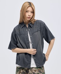 Buyer's Select/ スタッズデザイン半袖デニムシャツ