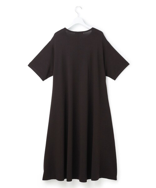 23区 L(ニジュウサンクオオキイサイズ)の「レーヨンポリエステルストレッチ ニット フレア ワンピース(ワンピース・レディース・ダークブラウン系・48/44)」の3枚目の写真