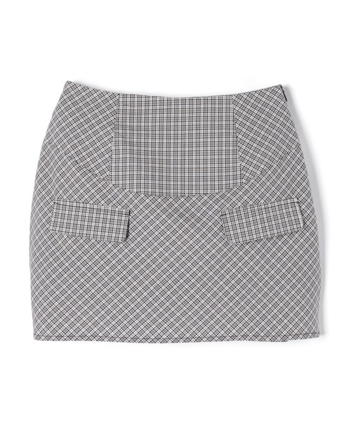 M DOLLY(エムドリー)の「Check audrey mini skirt / チェックオードリーミニスカート(スカート・レディース・ブラウン/ブラック/グレー/ベージュ・M/S)」の8枚目の写真