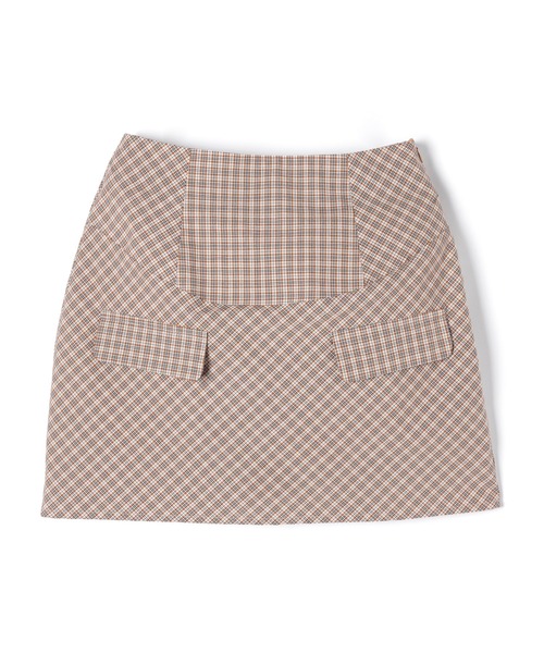 M DOLLY(エムドリー)の「Check audrey mini skirt / チェックオードリーミニスカート(スカート・レディース・ブラウン/ブラック/グレー/ベージュ・M/S)」の7枚目の写真