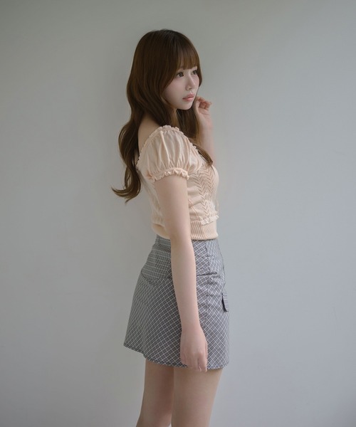 M DOLLY(エムドリー)の「Check audrey mini skirt / チェックオードリーミニスカート(スカート・レディース・ブラウン/ブラック/グレー/ベージュ・M/S)」の16枚目の写真