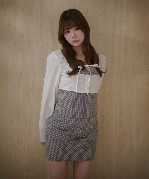M DOLLY(エムドリー)の「Check audrey mini skirt / チェックオードリーミニスカート(スカート・レディース・ブラウン/ブラック/グレー/ベージュ・M/S)」の15枚目の写真