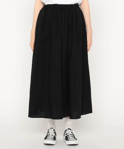 DANTON（ダントン）の「Women's Seersucker Gather Skirt（スカート・レディース・イエロー/ブラック/レッド/オフホワイト・36）」の14枚目の写真