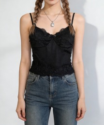 LYEON（リヨン）の「パット付きドットチュールレースキャミソール（キャミソール）」