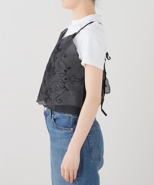 sara mallika(サラ マリカ)の「【SARA MALLIKA/サラマリカ】 Organza Aari Embroidery Cam:ブラウス(シャツ/ブラウス・レディース・ホワイト/ブラック・FREE)」の10枚目の写真