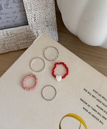 5本セットビーズリング