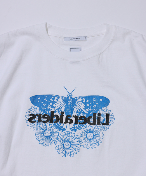 Liberaiders(リベレイダース)の「Liberaiders / リベレイダース 別注 バタフライ ミラー ロゴ Tシャツ(Tシャツ/カットソー・メンズ・イエロー/ピンク/ホワイト/ブラック系その他・LARGE/MEDIUM)」の6枚目の写真