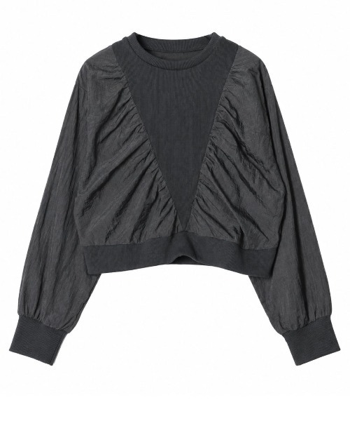 Human 2nd Occasion(ヒューマンセカンドオケージョン)の「異素材ドッキングギャザープルオーバー(Tシャツ/カットソー・レディース・ベージュ系その他/ブラック・FREE)」の20枚目の写真