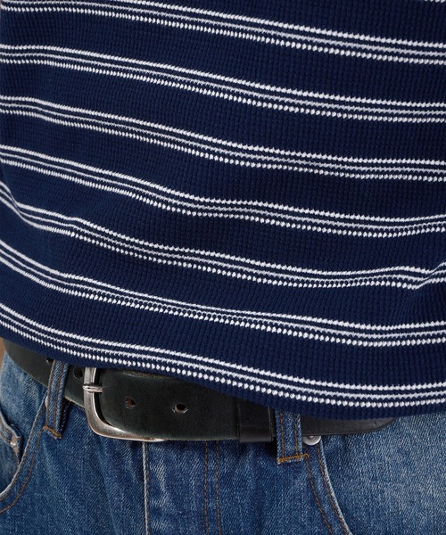 Perushu(ペルーシュ)の「WAFFLE BORDER HENLEY NECK T-SHIRT/ワッフルボーダー ヘンリーネックTシャツ(Tシャツ/カットソー・メンズ・ネイビー/グリーン/アイボリー・MEDIUM/LARGE)」の18枚目の写真