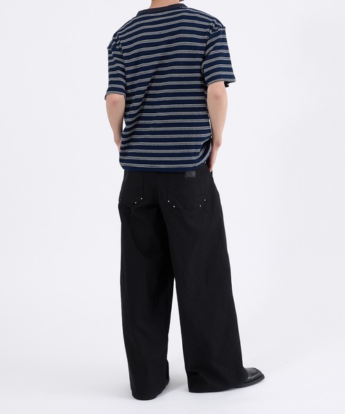 Perushu(ペルーシュ)の「WAFFLE BORDER HENLEY NECK T-SHIRT/ワッフルボーダー ヘンリーネックTシャツ(Tシャツ/カットソー・メンズ・ネイビー/グリーン/アイボリー・MEDIUM/LARGE)」の20枚目の写真