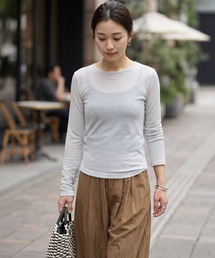 夏に着る極薄シアー長袖カットトップス