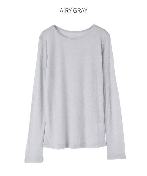 STYLE DELI(スタイルデリ)の「夏に着る極薄シアー長袖カットトップス(Tシャツ/カットソー・レディース・ホワイト/グレー・FREE)」の8枚目の写真