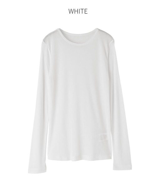 STYLE DELI(スタイルデリ)の「夏に着る極薄シアー長袖カットトップス(Tシャツ/カットソー・レディース・ホワイト/グレー・FREE)」の9枚目の写真