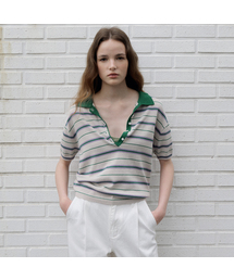 Essential stripe collar knit [FRSP07TN02]_Gray