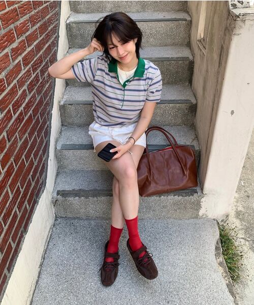 FRIVER07（フリバー07）の「Essential stripe collar knit [FRSP07TN02]_Gray（ニット/セーター・レディース・ライトグレー・FREE）」の3枚目の写真