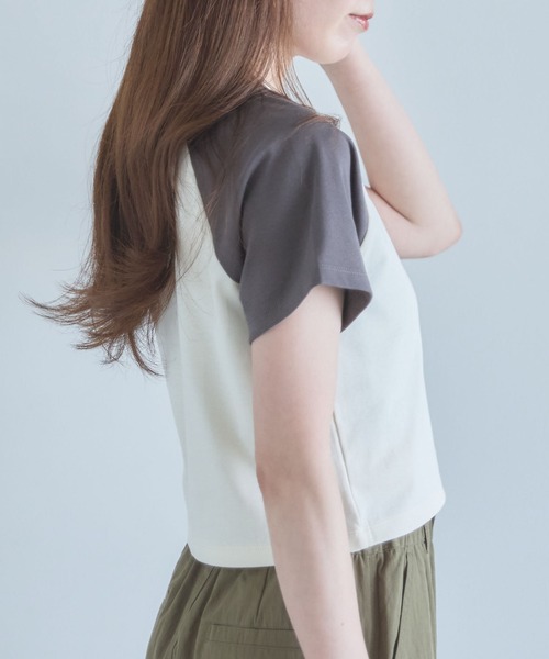 archives(アルシーヴ)の「ラグランバイカラーチビTEE(Tシャツ/カットソー・レディース・オートミール/アイボリー・MEDIUM)」の11枚目の写真
