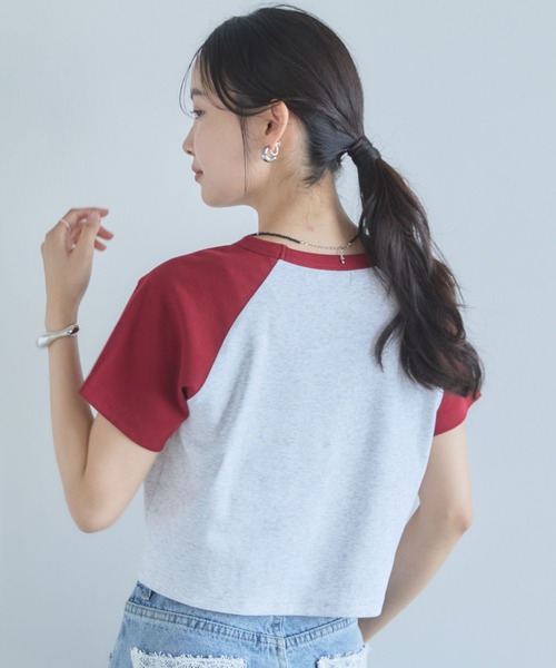 archives(アルシーヴ)の「ラグランバイカラーチビTEE(Tシャツ/カットソー・レディース・オートミール/アイボリー・MEDIUM)」の5枚目の写真