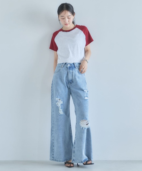 archives(アルシーヴ)の「ラグランバイカラーチビTEE(Tシャツ/カットソー・レディース・オートミール/アイボリー・MEDIUM)」の20枚目の写真
