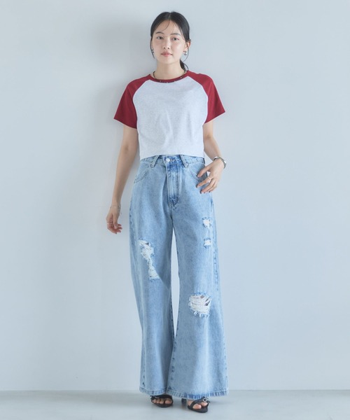 archives(アルシーヴ)の「ラグランバイカラーチビTEE(Tシャツ/カットソー・レディース・オートミール/アイボリー・MEDIUM)」の21枚目の写真