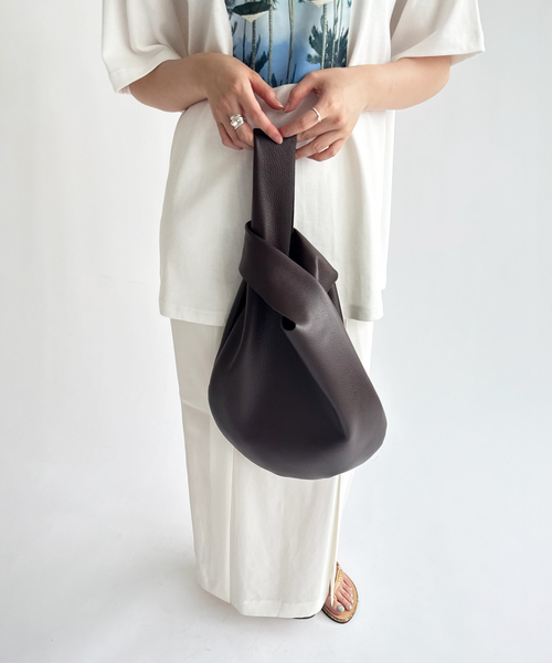 EDIT. FOR LULU（エディットフォールル）の「【_Fot/フォート】plywood knot handle bag（クラッチバッグ・レディース・ブラウン・FREE）」の5枚目の写真