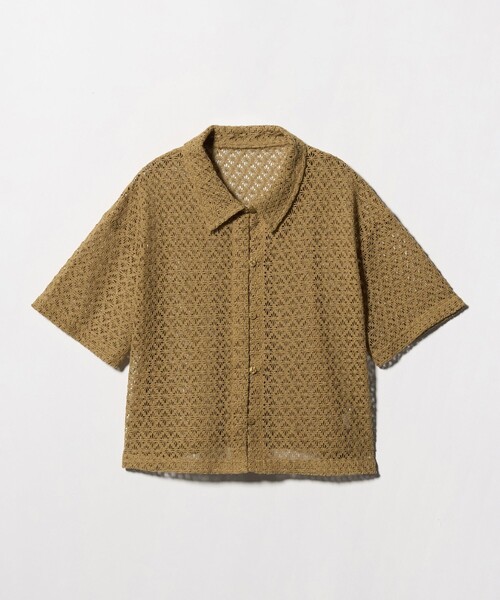 A DAY IN THE LIFE UNITED ARROWS(アデイインザライフユナイテッドアローズ)の「レース ショートスリーブシャツ ‐ウォッシャブル‐ <A DAY IN THE LIFE>(シャツ/ブラウス・レディース・ダークグレー/オフホワイト/マスタード・FREE)」の3枚目の写真