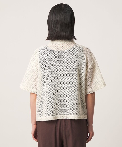 A DAY IN THE LIFE UNITED ARROWS(アデイインザライフユナイテッドアローズ)の「レース ショートスリーブシャツ ‐ウォッシャブル‐ <A DAY IN THE LIFE>(シャツ/ブラウス・レディース・ダークグレー/オフホワイト/マスタード・FREE)」の8枚目の写真