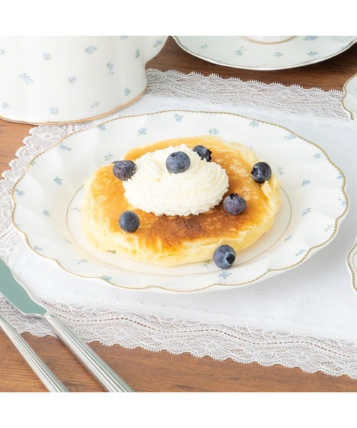 クラシックローズ プレート M ブルー 食器 皿 カフェ 花柄 純喫茶 昭和