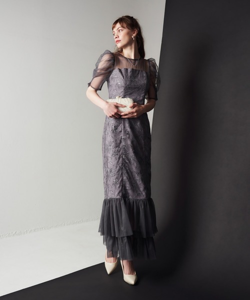 My shawty(マイシャウティー)の「lily lace tierd dress(ドレス・レディース・ブラック/チャコールグレー・FREE)」の1枚目の写真
