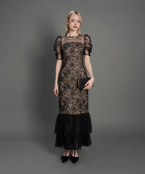 My shawty(マイシャウティー)の「lily lace tierd dress(ドレス・レディース・ブラック/チャコールグレー・FREE)」の3枚目の写真