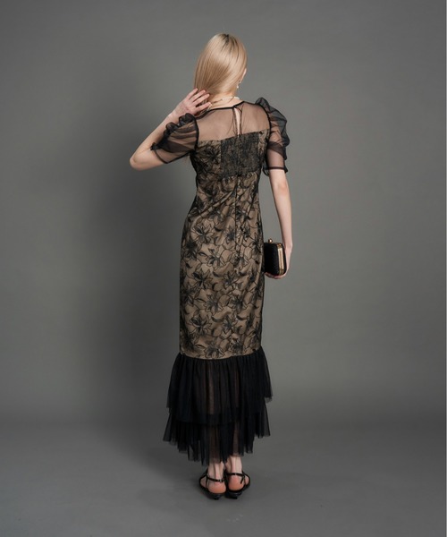 My shawty(マイシャウティー)の「lily lace tierd dress(ドレス・レディース・ブラック/チャコールグレー・FREE)」の6枚目の写真
