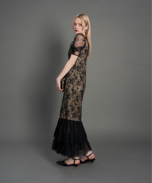 My shawty(マイシャウティー)の「lily lace tierd dress(ドレス・レディース・ブラック/チャコールグレー・FREE)」の5枚目の写真