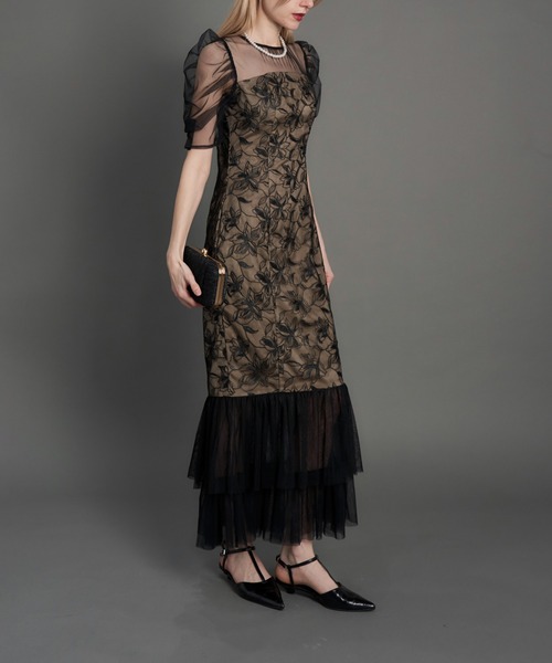 My shawty(マイシャウティー)の「lily lace tierd dress(ドレス・レディース・ブラック/チャコールグレー・FREE)」の7枚目の写真