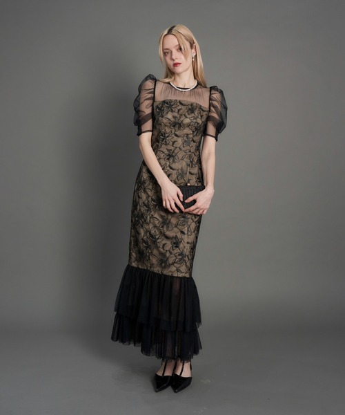 My shawty(マイシャウティー)の「lily lace tierd dress(ドレス・レディース・ブラック/チャコールグレー・FREE)」の4枚目の写真