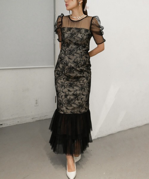 My shawty(マイシャウティー)の「lily lace tierd dress(ドレス・レディース・ブラック/チャコールグレー・FREE)」の20枚目の写真