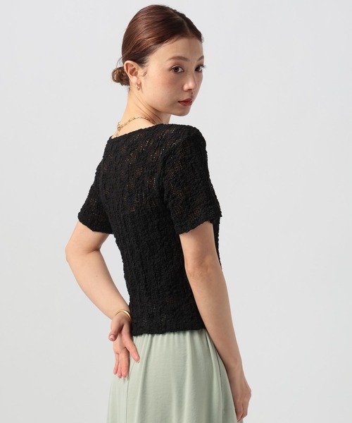 BAYFLOW（ベイフロー）の「[ストレッチ入り]カットレースショートスリーブT（Tシャツ/カットソー・レディース・ブラック/オフホワイト・FREE）」の18枚目の写真