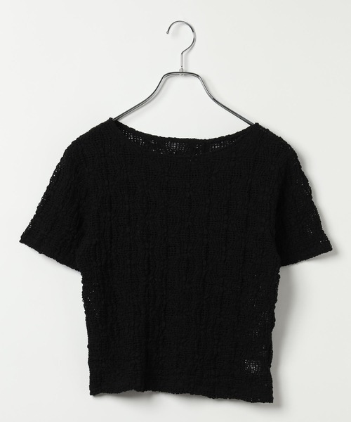 BAYFLOW（ベイフロー）の「[ストレッチ入り]カットレースショートスリーブT（Tシャツ/カットソー・レディース・ブラック/オフホワイト・FREE）」の20枚目の写真