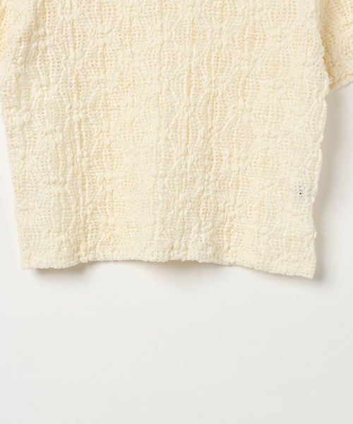 BAYFLOW（ベイフロー）の「[ストレッチ入り]カットレースショートスリーブT（Tシャツ/カットソー・レディース・ブラック/オフホワイト・FREE）」の4枚目の写真