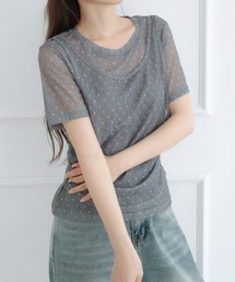 シアードットシャーリングレイヤード半袖Tシャツ