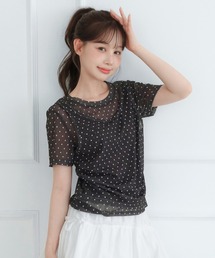 シアードットシャーリングレイヤード半袖Tシャツ